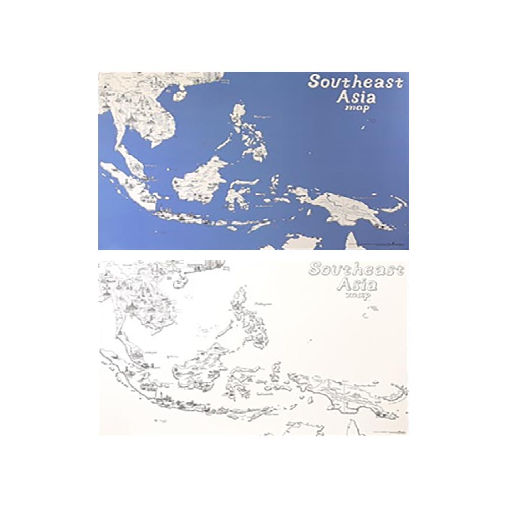 Dream Sky Nation-Map Decorative Coloring Painting DIY Paper Continent Map - Southest Asia