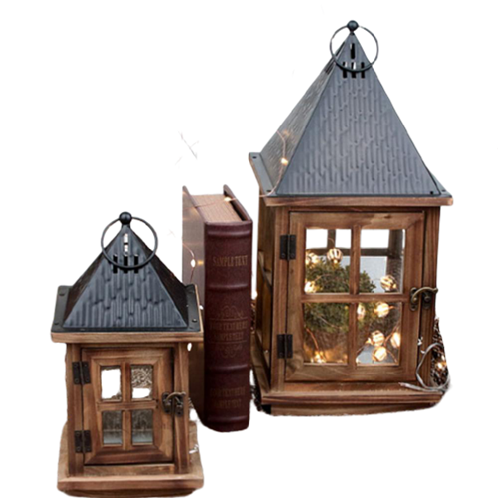 Antique Candle House 2P Set | RODECO, RODECO, decorative accessories, interior accessories, candle house, antique candle house set