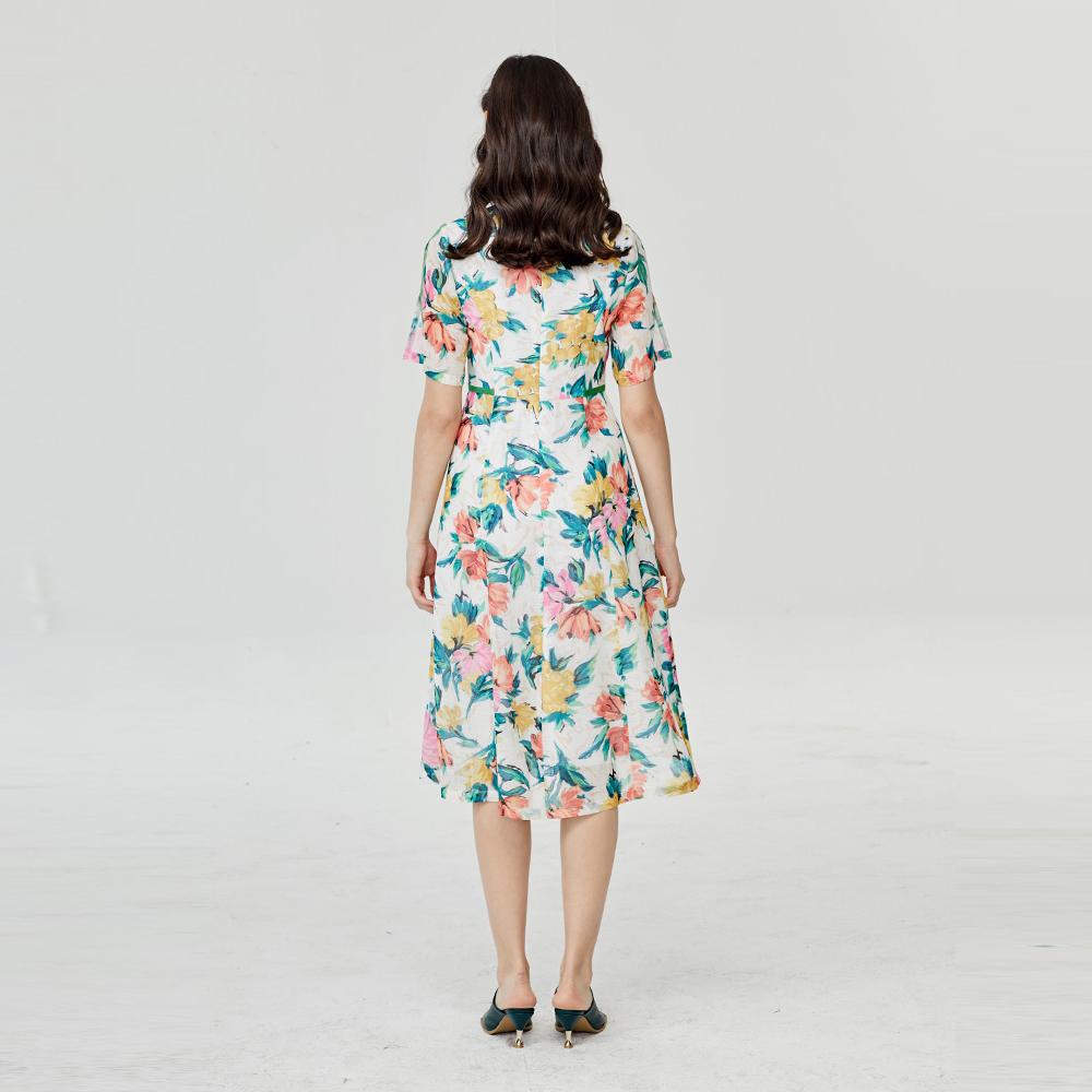Watercolor Floral Pastel Dress