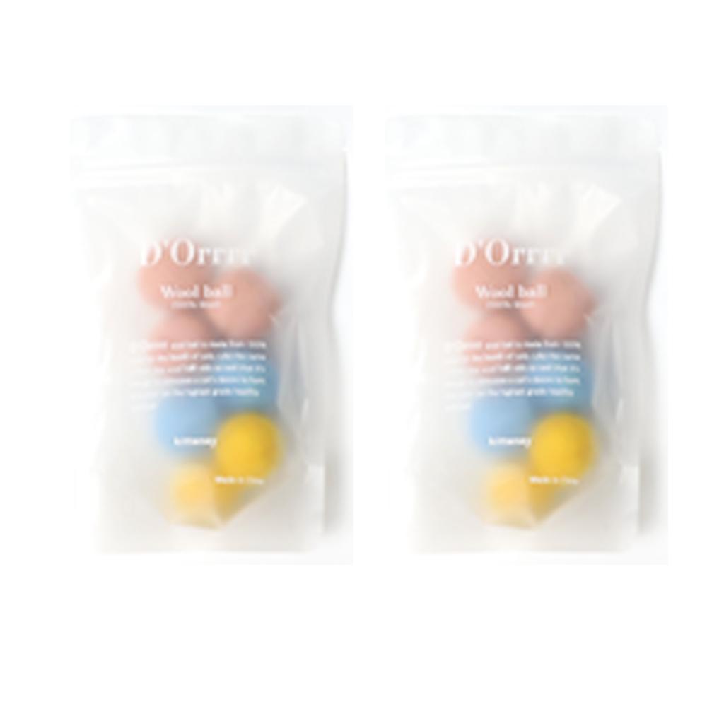 6 wool balls(blue and pink and yellow)