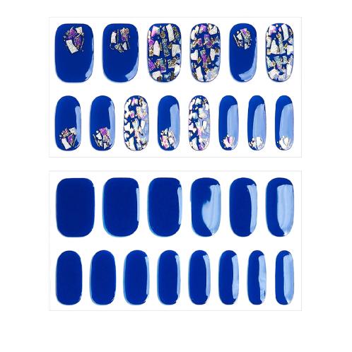 Semi-curing Gel Nail Sticker - Crush Blue | nails, nail stickers, gel nails, semi-hardening, self nail stickers, nail art, mother-of-pearl nails, adhesive gel nails