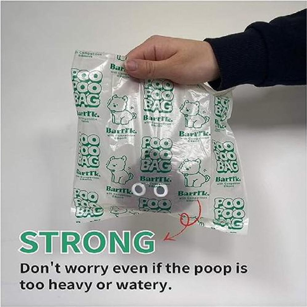 Barrrk. Flushable Compostable Dog waste Bags, 60bags 6rolls 100% Eco Friendly, Ultra Thick, Convenie